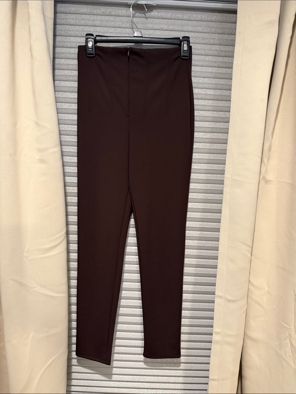 Zara Slim High-Rise Skinny Pants in Dark Brown